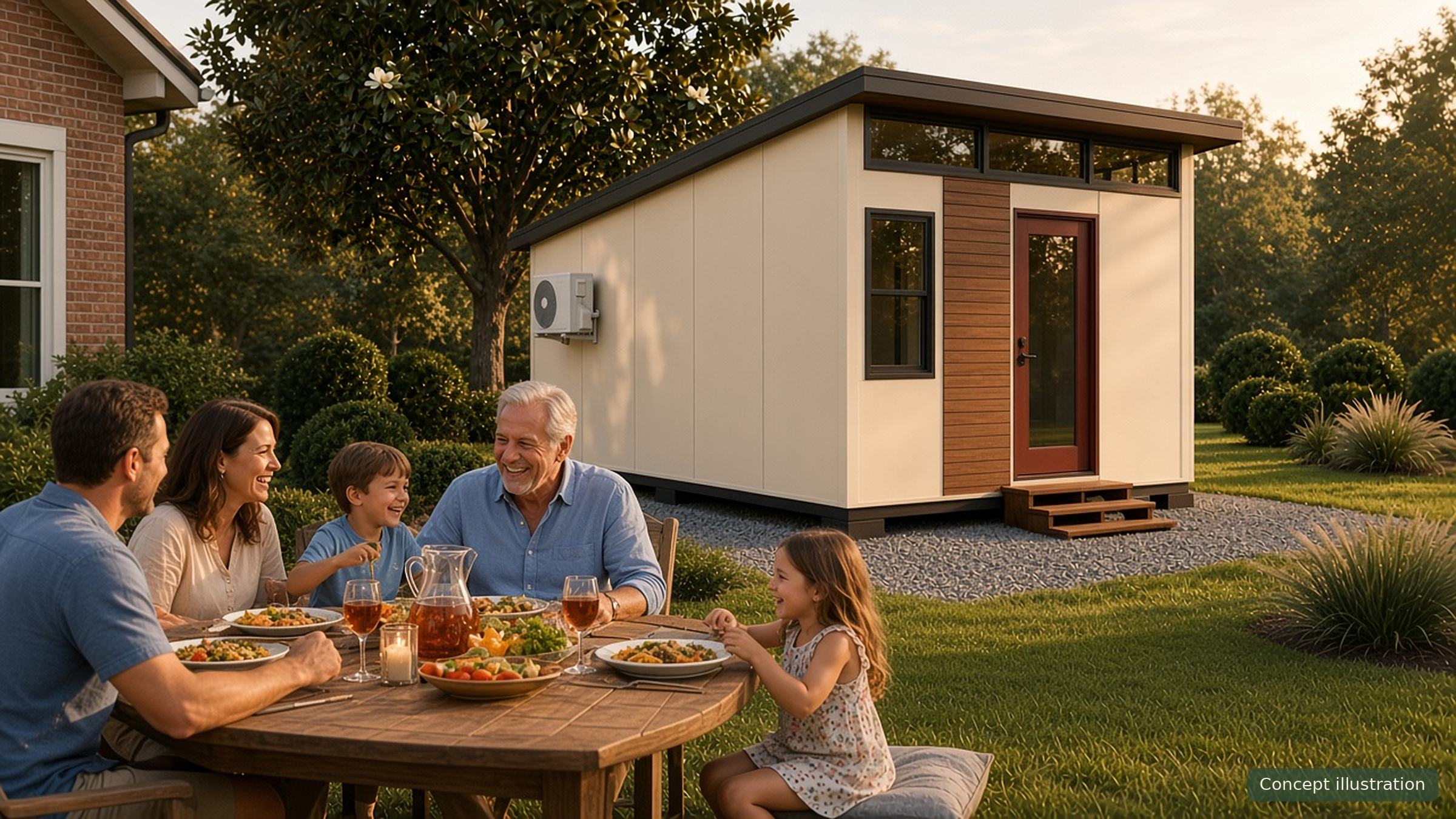 The Casita, dinner, concept illustration