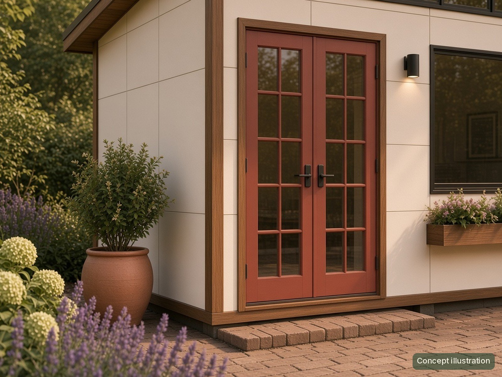 The Garden Room entry, concept illustration