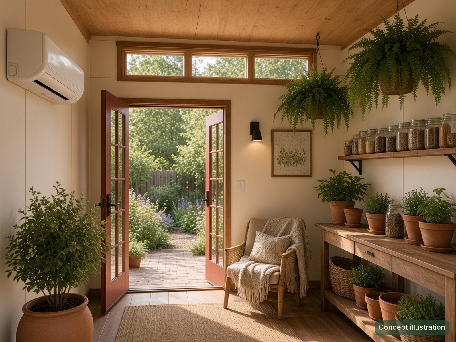 The Garden Room interior, concept illustration