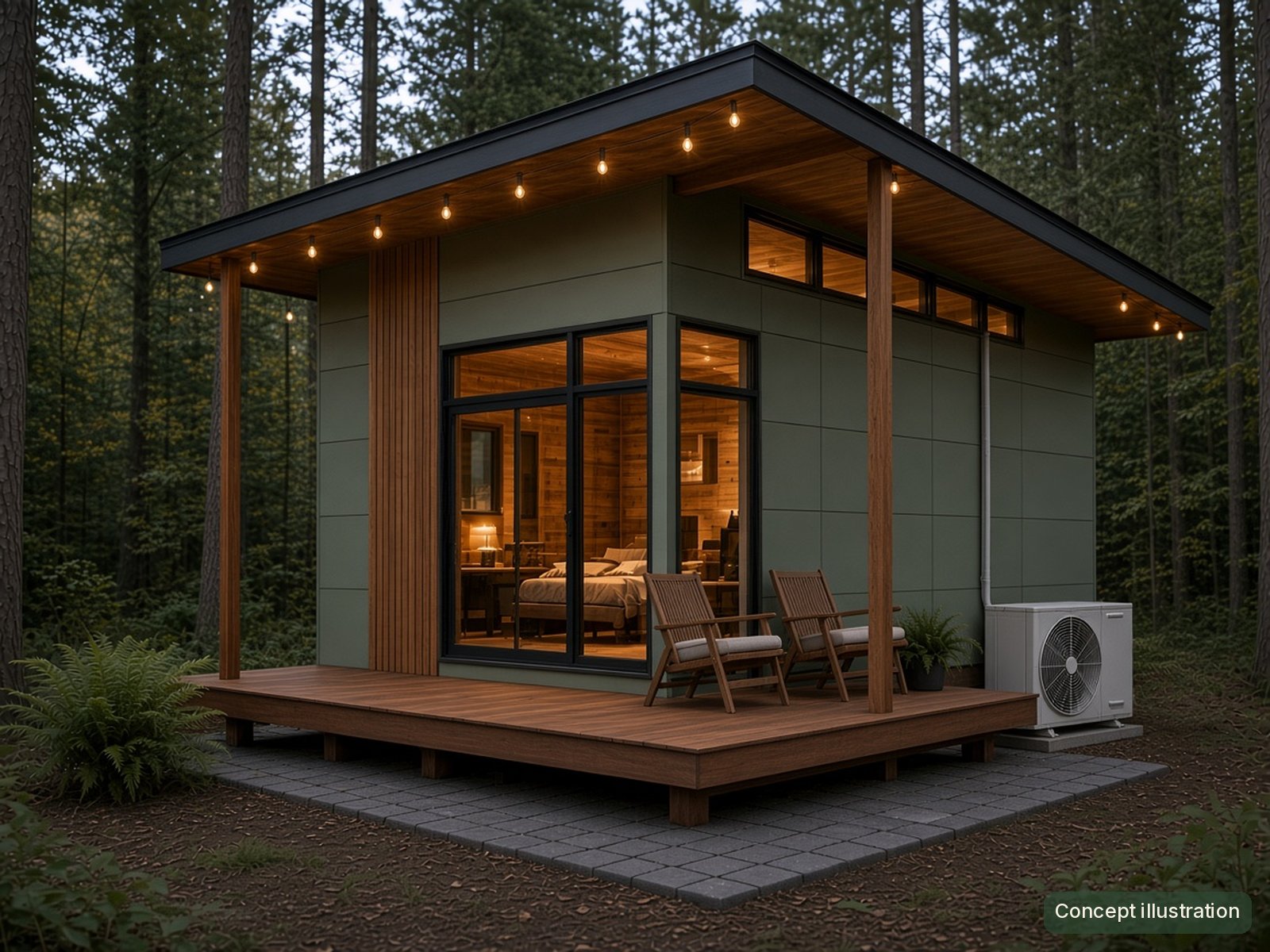The Porch House deck, concept illustration