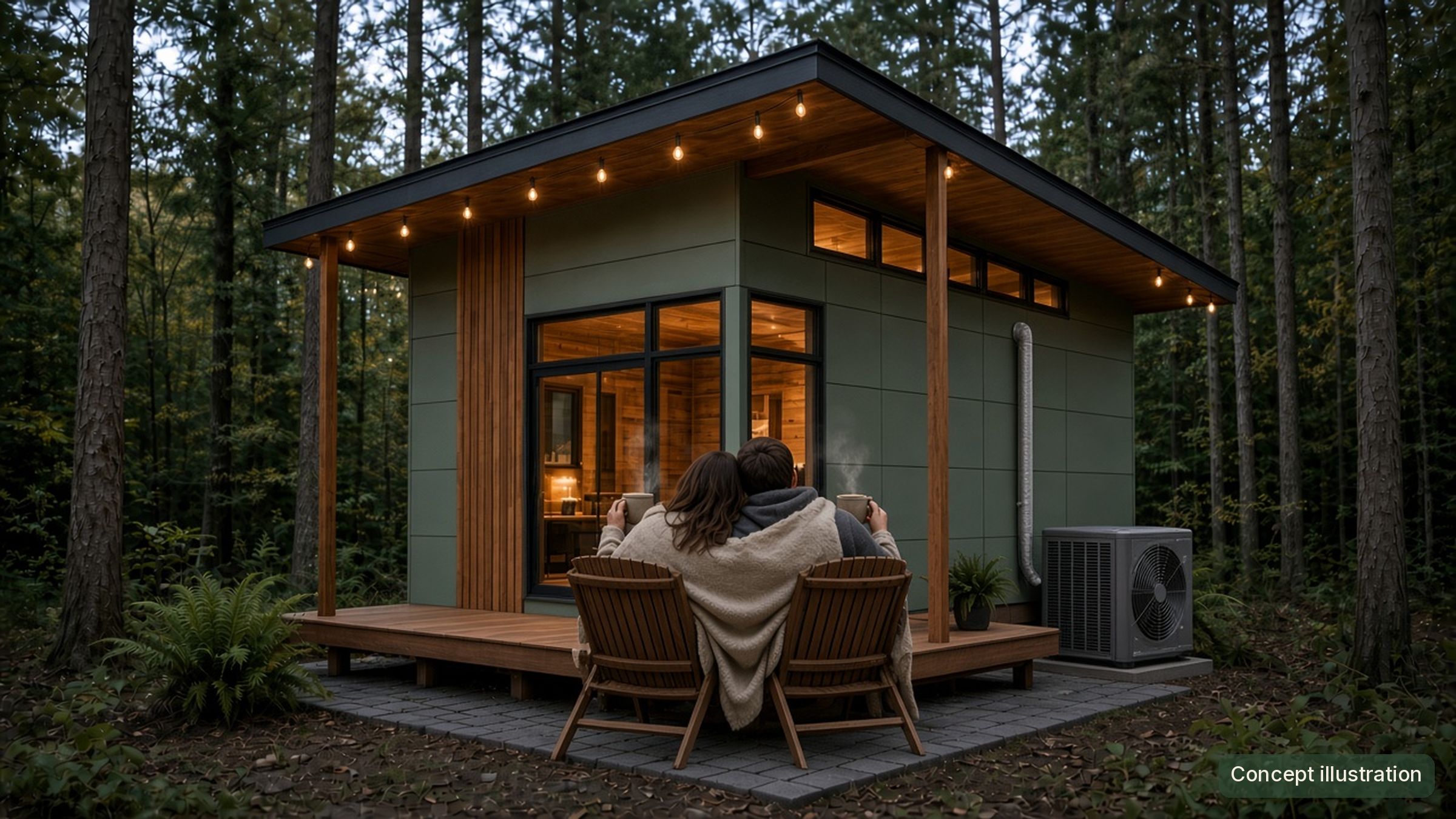 The Porch House getaway, concept illustration