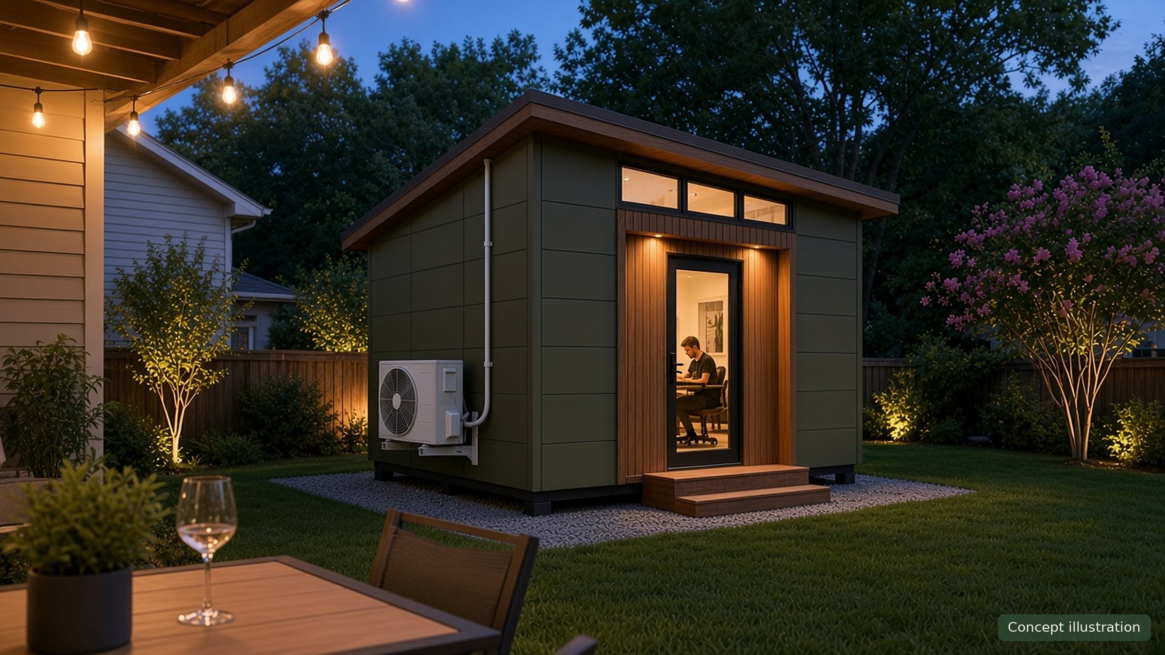 The Studio, evening, concept illustration
