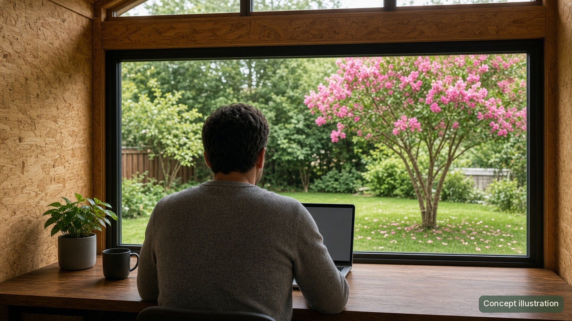 The Studio working, concept illustration