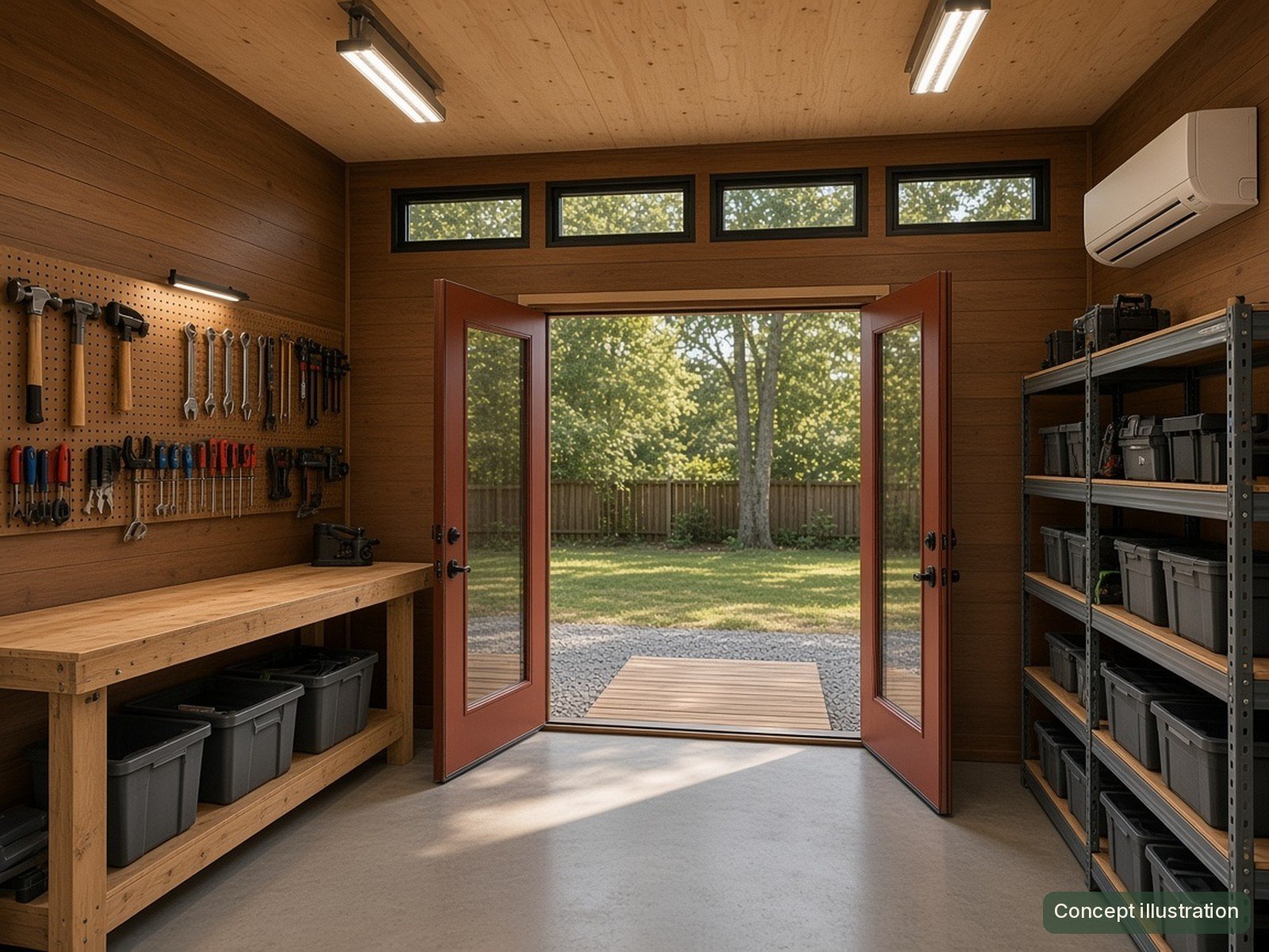 The Workshop interior, concept illustration